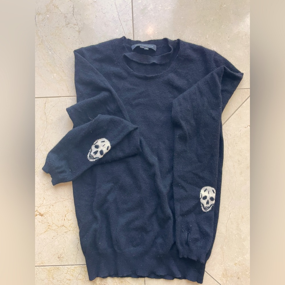 Skull cashmere sweater with skull details on sleeves